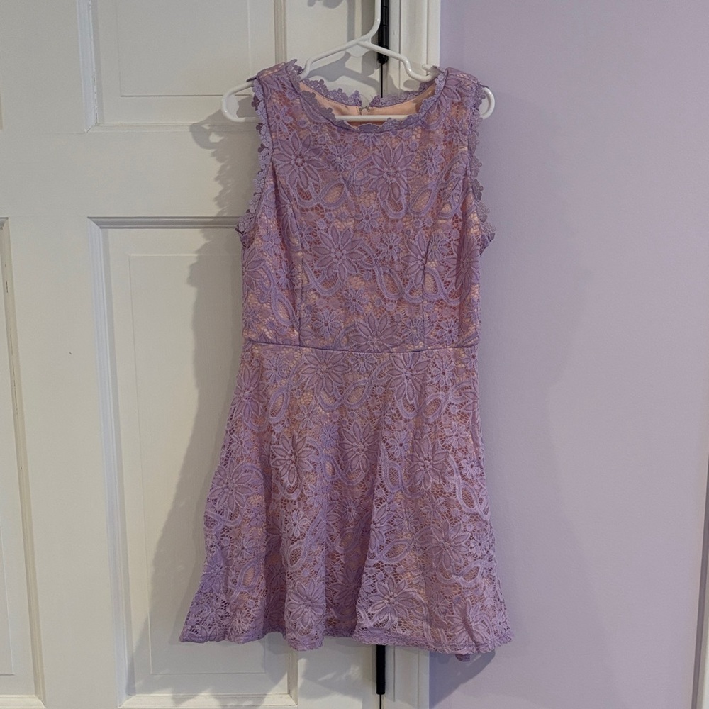 Lavender Lace Kids Formal Dress